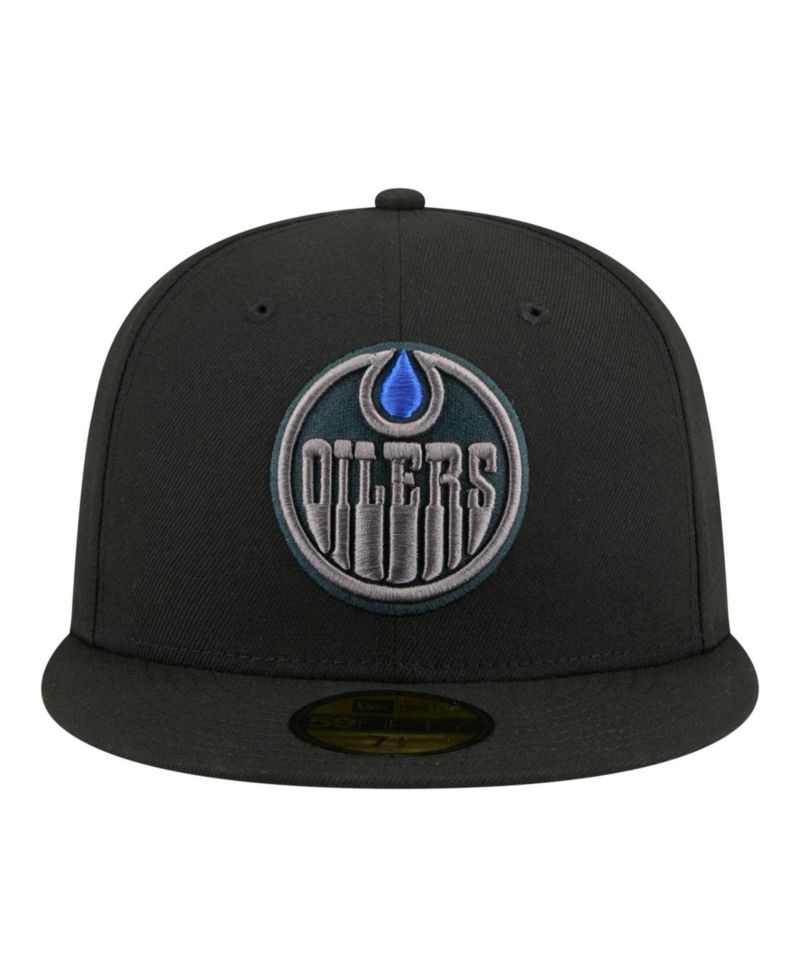 Men's Black Edmonton Oilers Color Pop 59FIFTY Fitted Hat