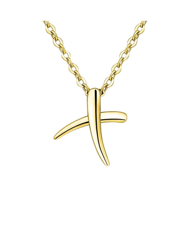 Stylish 14K Gold Plated Chic Twisted Statement Initial Necklace