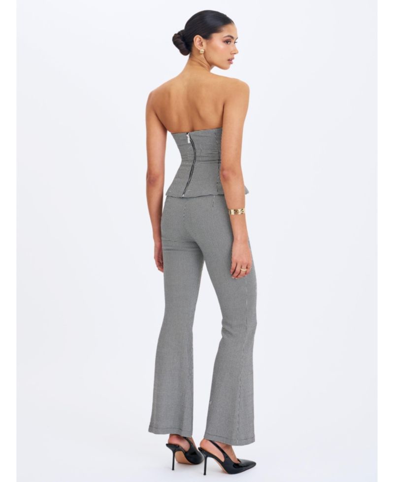 Women's Ulli Micro-Houndstooth Flared Pants