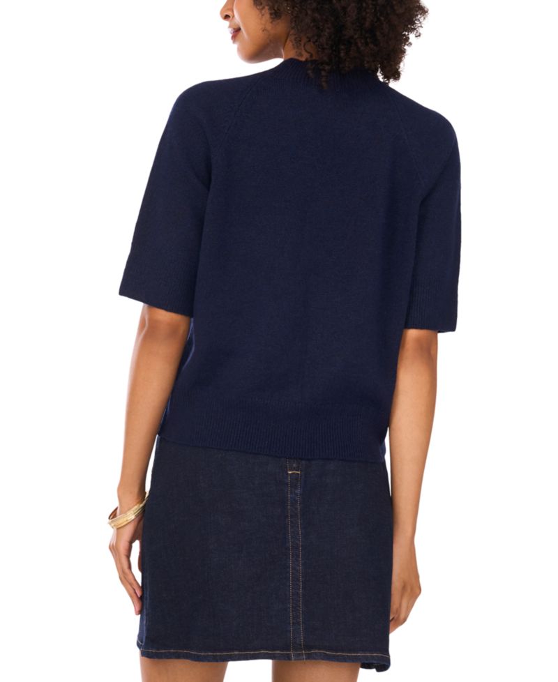 Women's Cozy Mock Neck Short-Sleeve Sweater