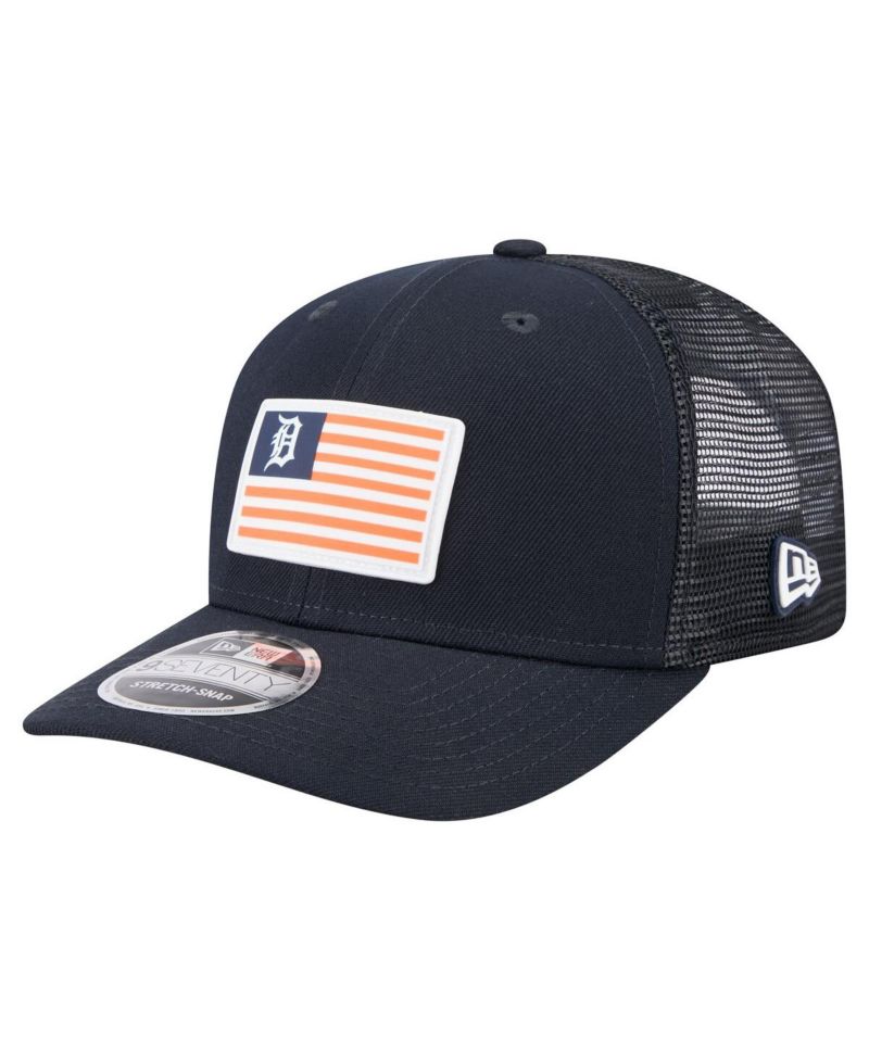 Men's Navy Detroit Tigers Flag 9SEVENTY Stretch-Snap Hat