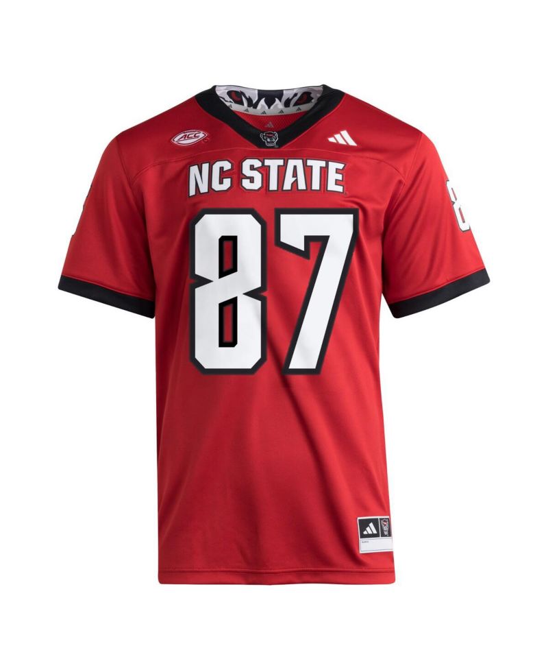 Men's 87 Red NC State Wolfpack Premier Jersey