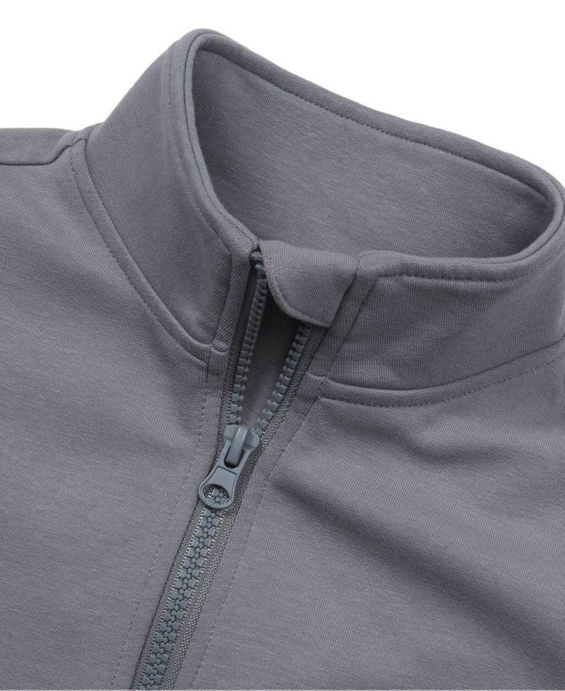 Boys Long Sleeve Knit Full Zip Mock Neck Sweatshirt
