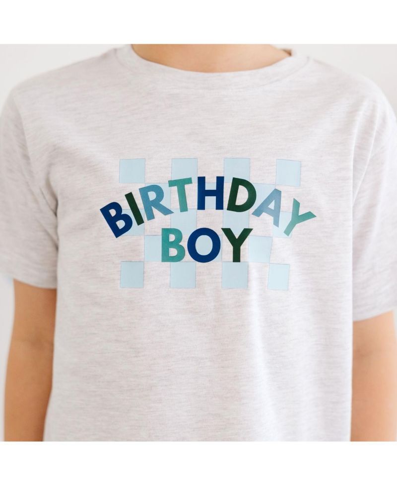 Little Boys Birthday Boy Checker Short Sleeve T-Shirt