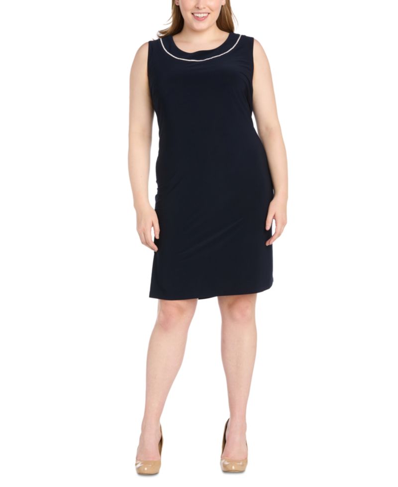 Plus Size Rhinestone-Trim Jacket & Sheath Dress