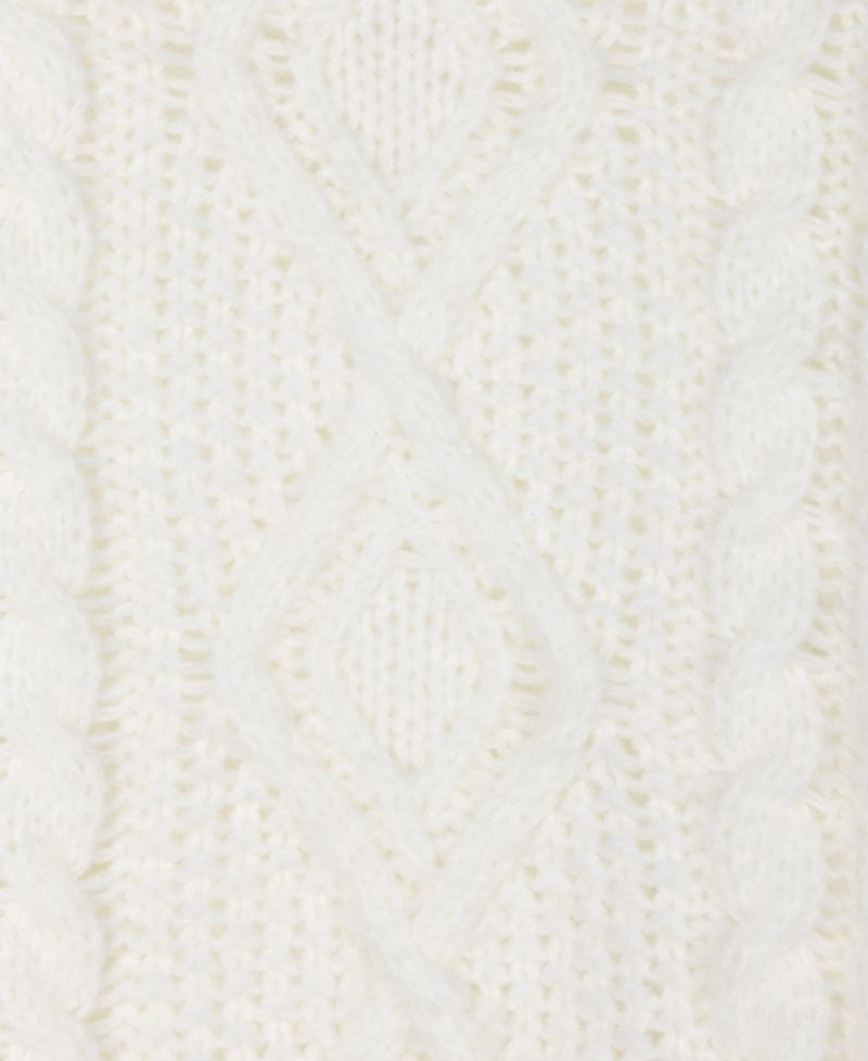 Cable-Knit Button Accent Poncho