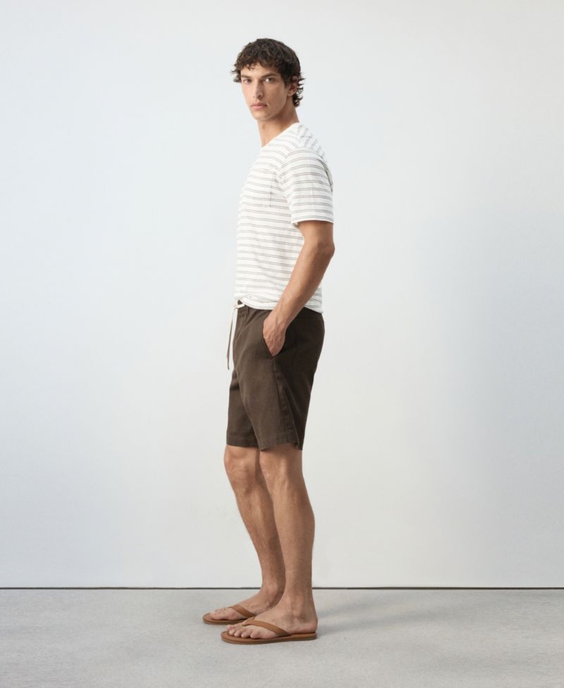 Men's Cotton-Linen Blend Mid-Rise Bermuda 8.54" Inseam Shorts