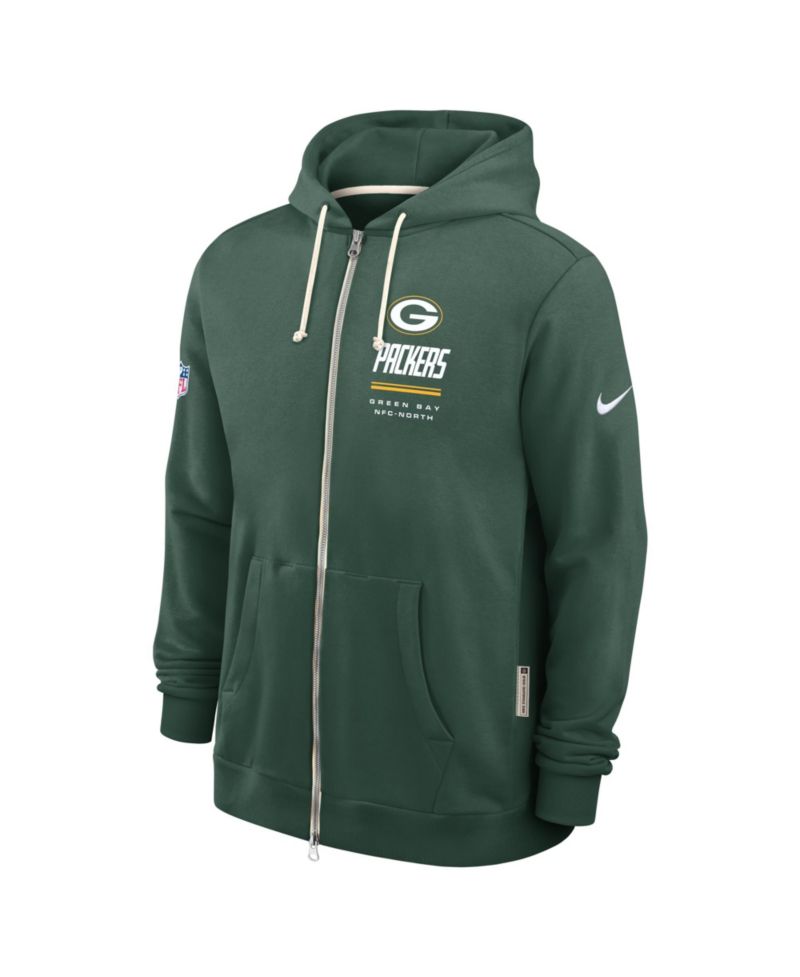 Men's Green Bay Packers Sideline Standard Issue Quarterback Scramble Dri-FIT Full-Zip Hoodie
