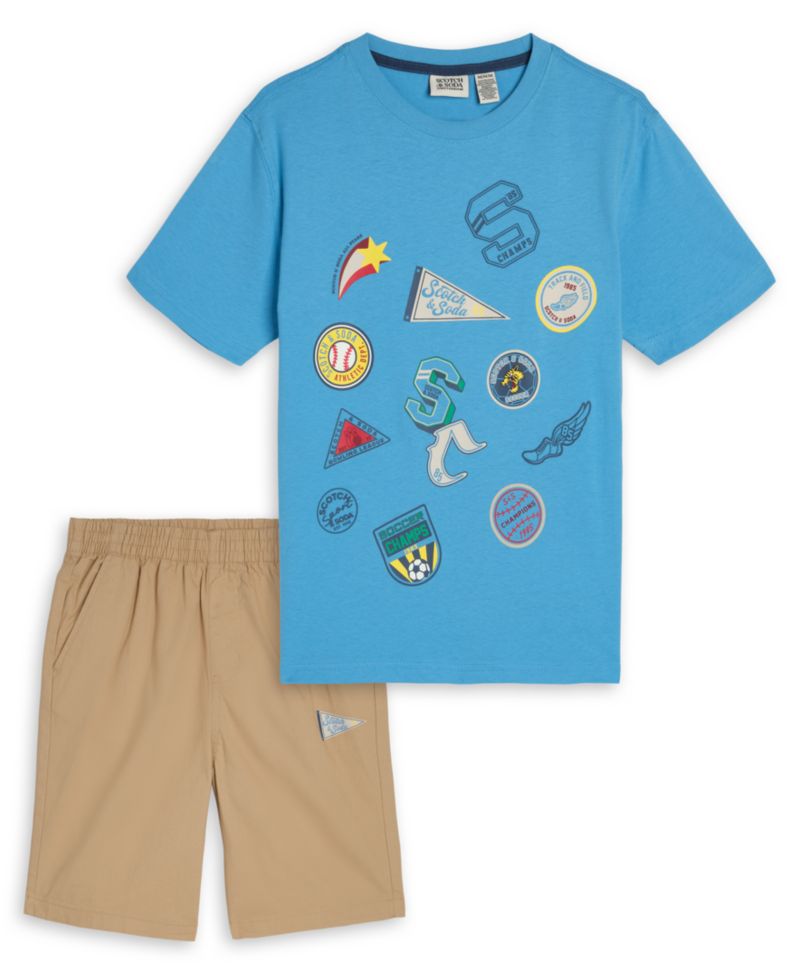 Boys' 8-16 Short-Sleeve T-Shirt and Shorts, 2-Piece Set