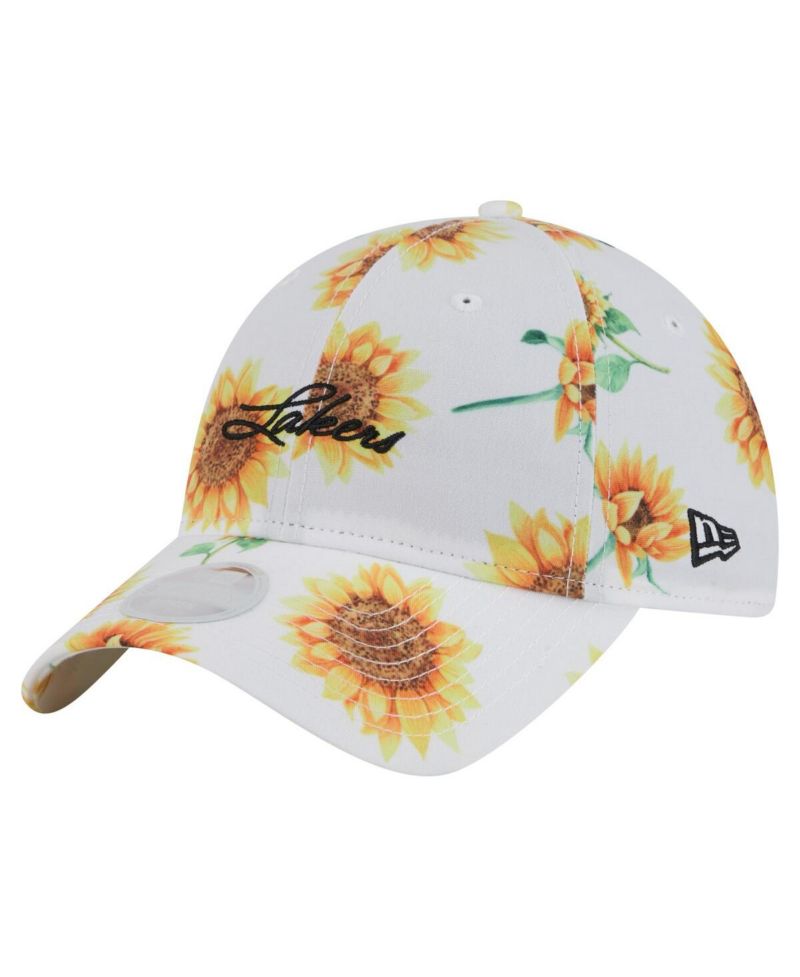 Women's White Los Angeles Lakers Adventure Flower 9TWENTY Adjustable Hat