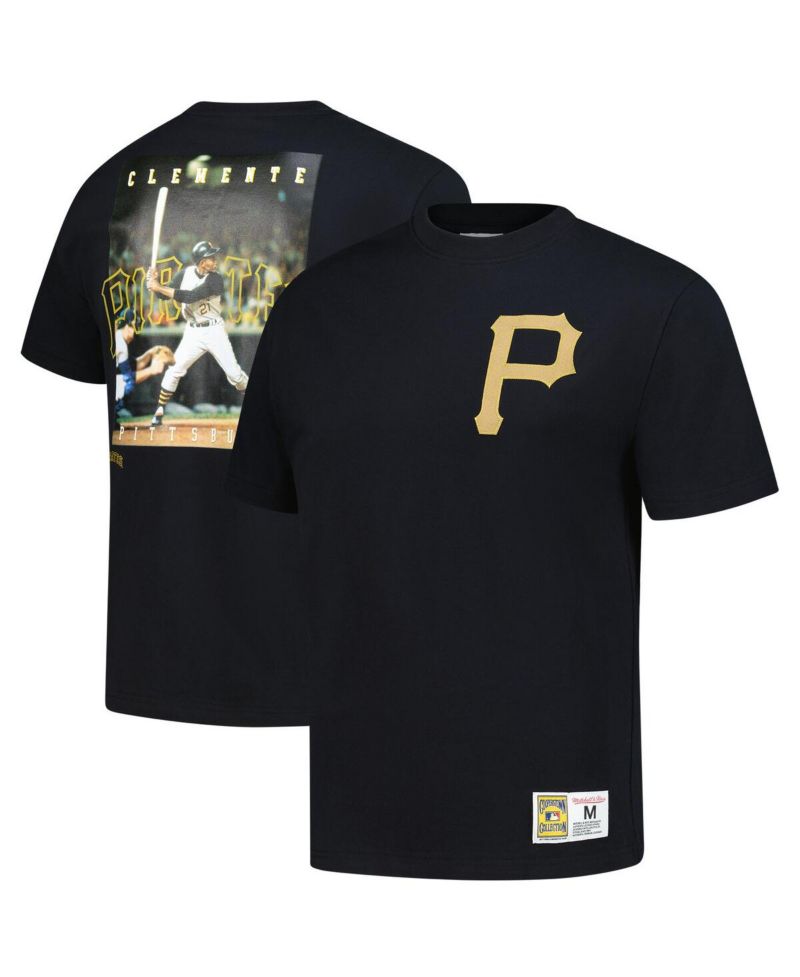 Men's Roberto Clemente Black Pittsburgh Pirates Legends Collection Vintage Logo T-Shirt