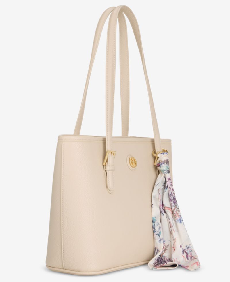 Scarf Detail Tulip Tote Bag