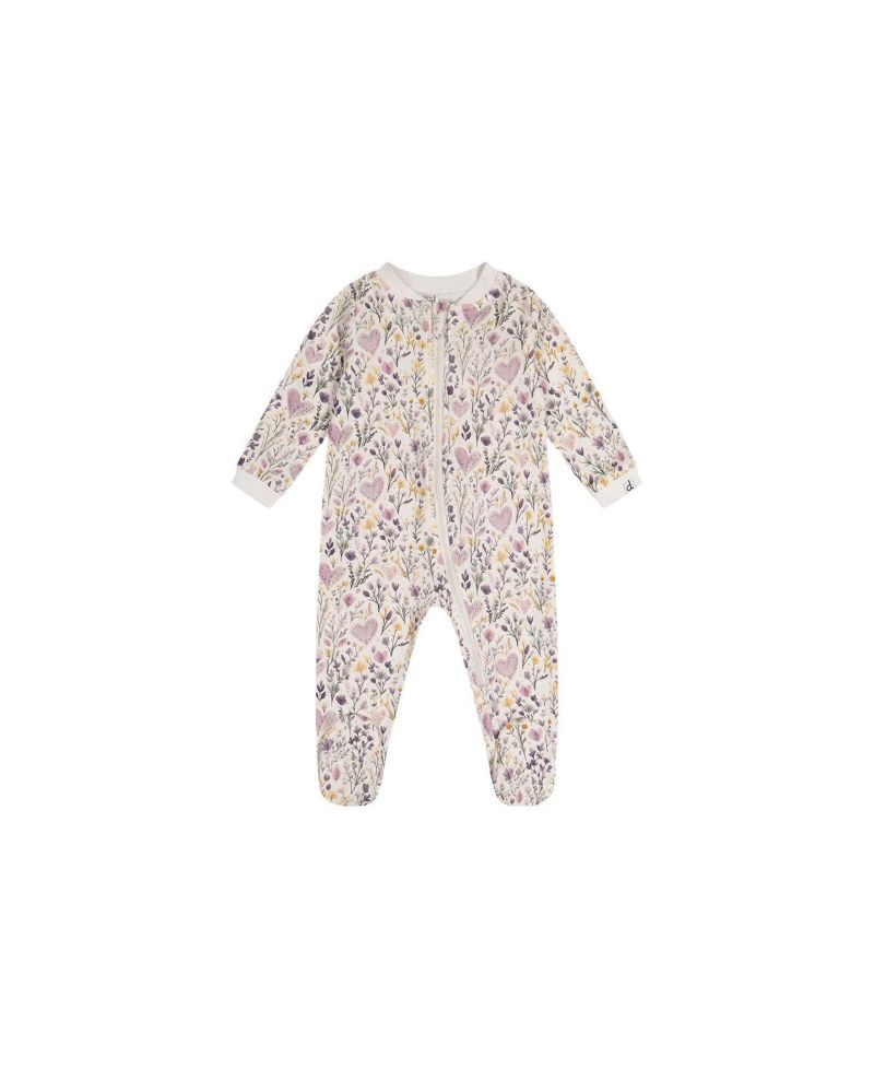 Baby Girl Cotton One Piece Pajama Heart Print