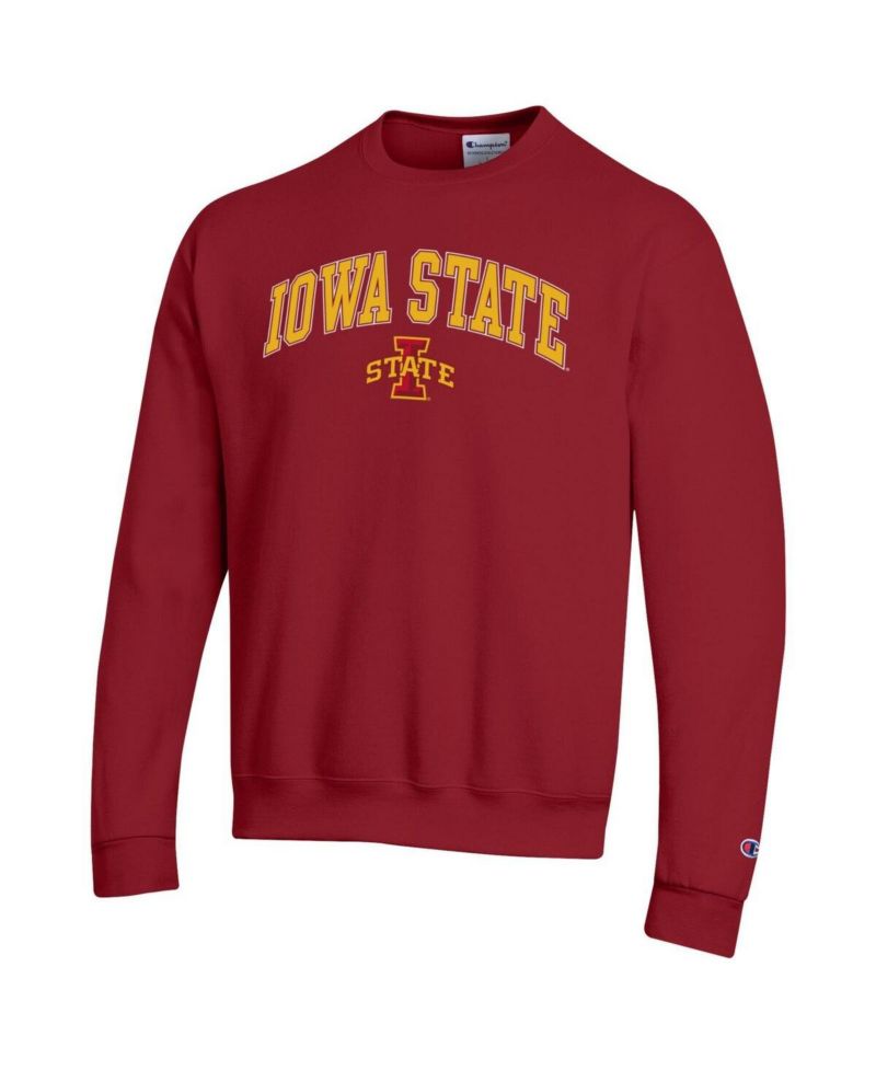 Men's Cardinal Iowa State Cyclones Arch Over Logo Pullover Sweatshirt