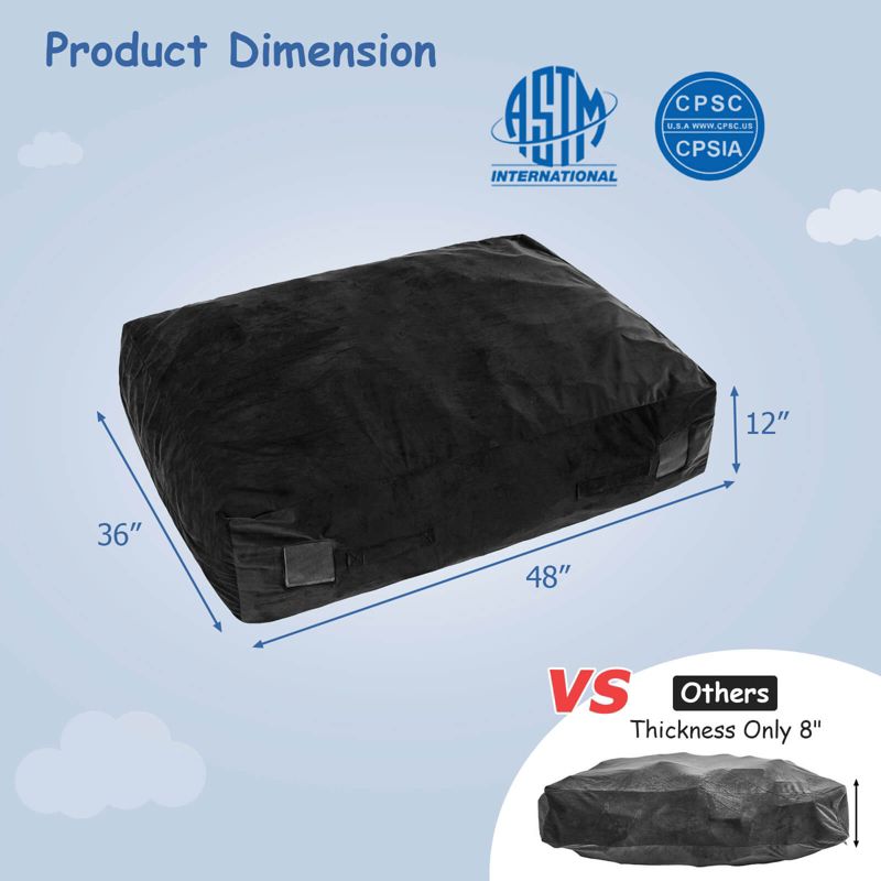 47" x 35.5" Crash Pad Sensory Mat with Foam Blocks and Washable