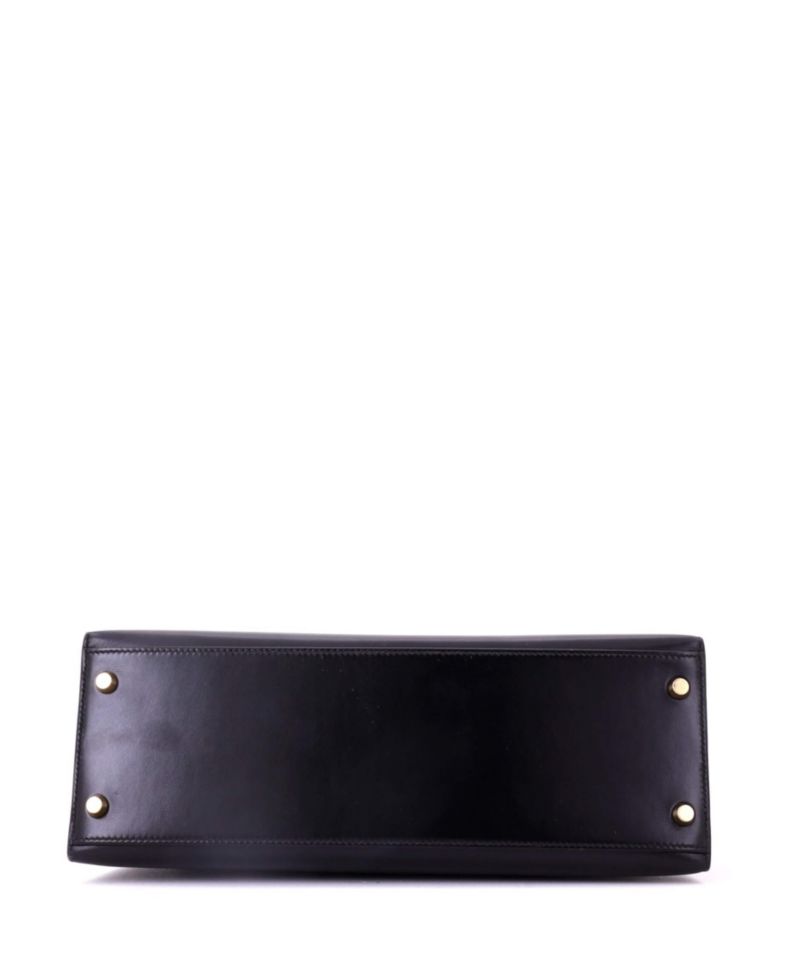 Kelly 32 Handbag Black Box Calf with Gold Hardware