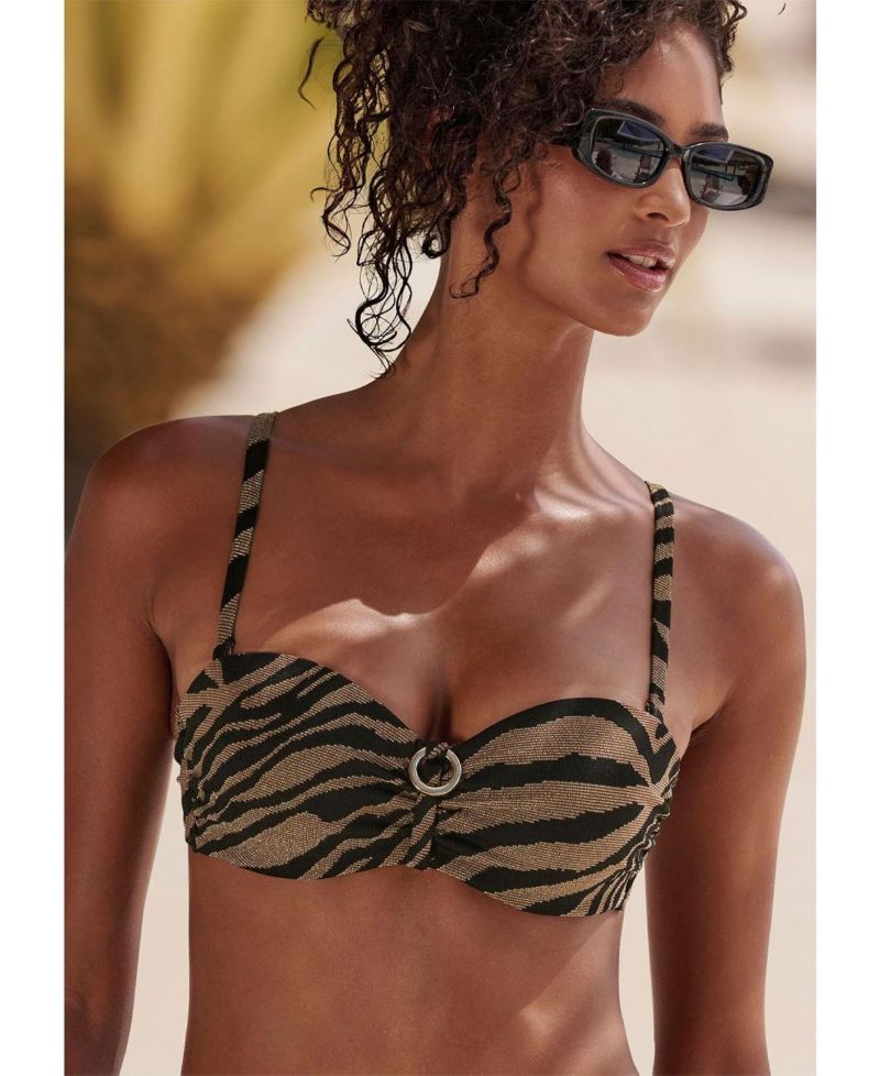 Women's Animal Print Multiway Underwire Bikini Top