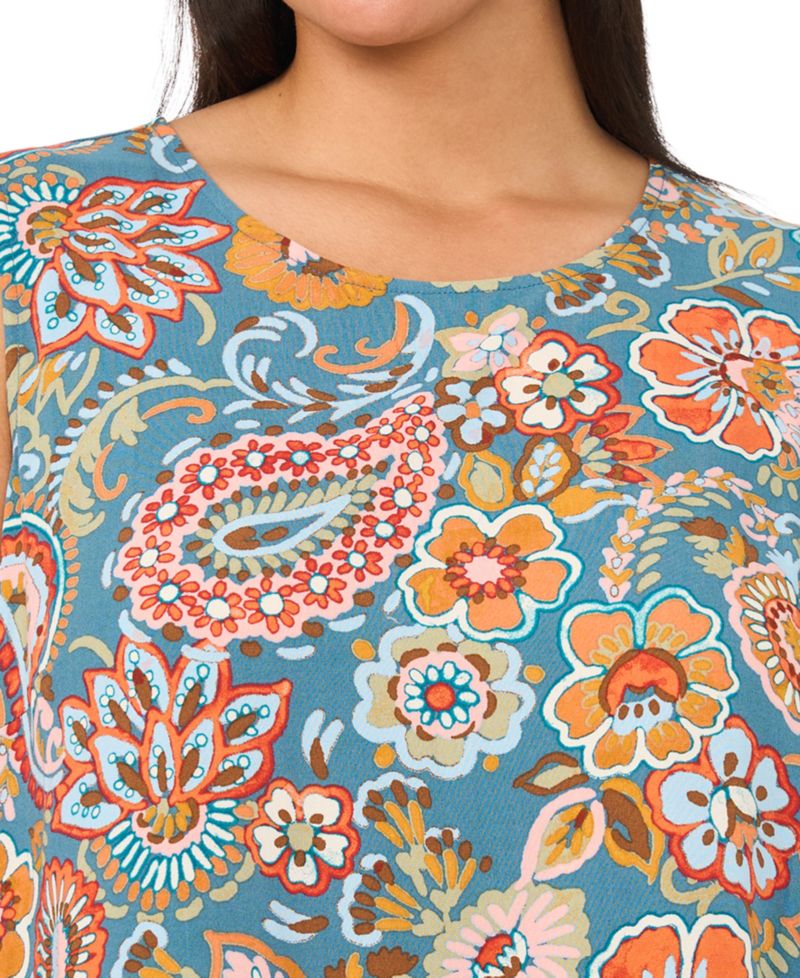 Plus Size Crewneck Sleeveless Shift Dress