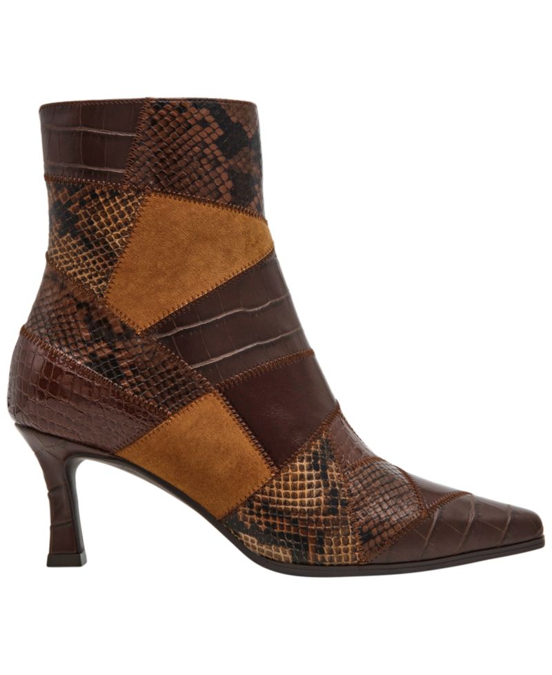Women's Cosia Patchwork Pointed Toe Heeled Dress Booties