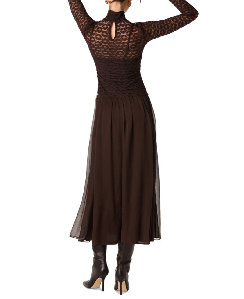 Women's Camila A-Line Lace Mock Neck Dress