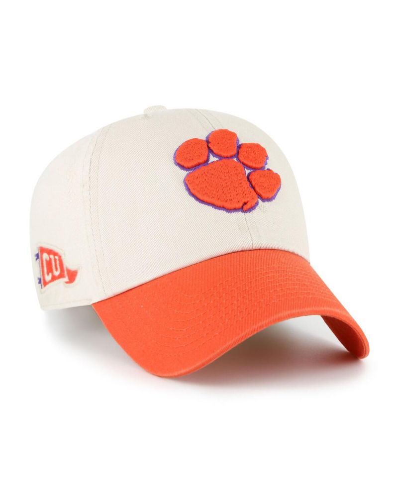 Men's Cream Clemson Tigers Grand Stand Clean Up Adjustable Hat