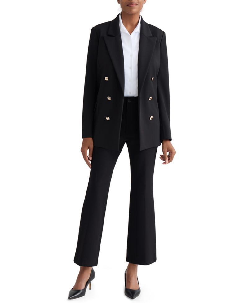 Women's Double-Breasted Open-Front Blazer