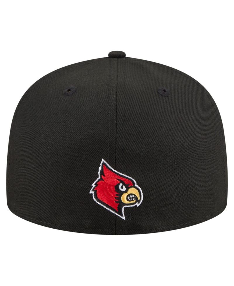 Men's Black Louisville Cardinals On-Field Baseball Fitted Hat