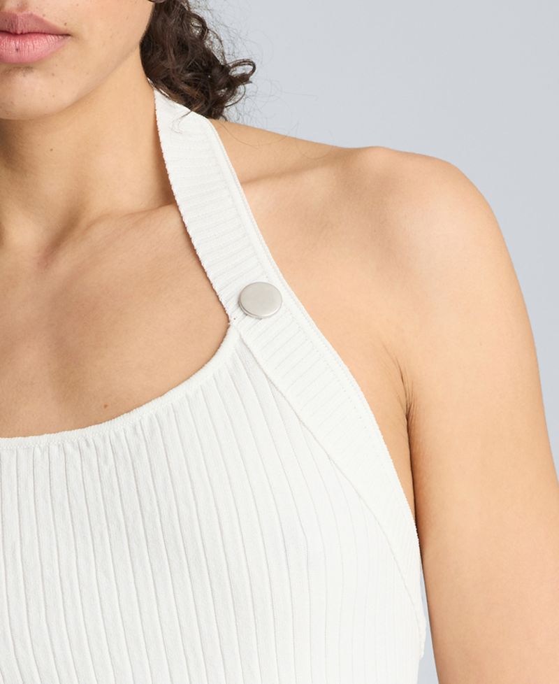 Women's Halter Neck Grommet Sweater Tank Top