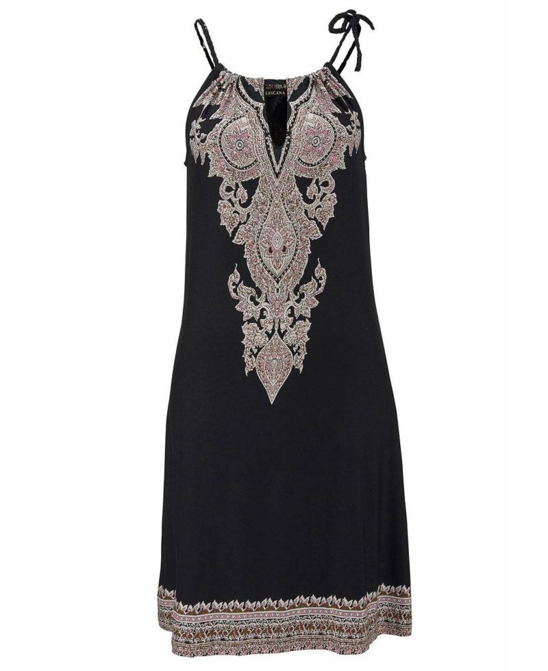 Women's Printed Keyhole Scoop-Neck Dress