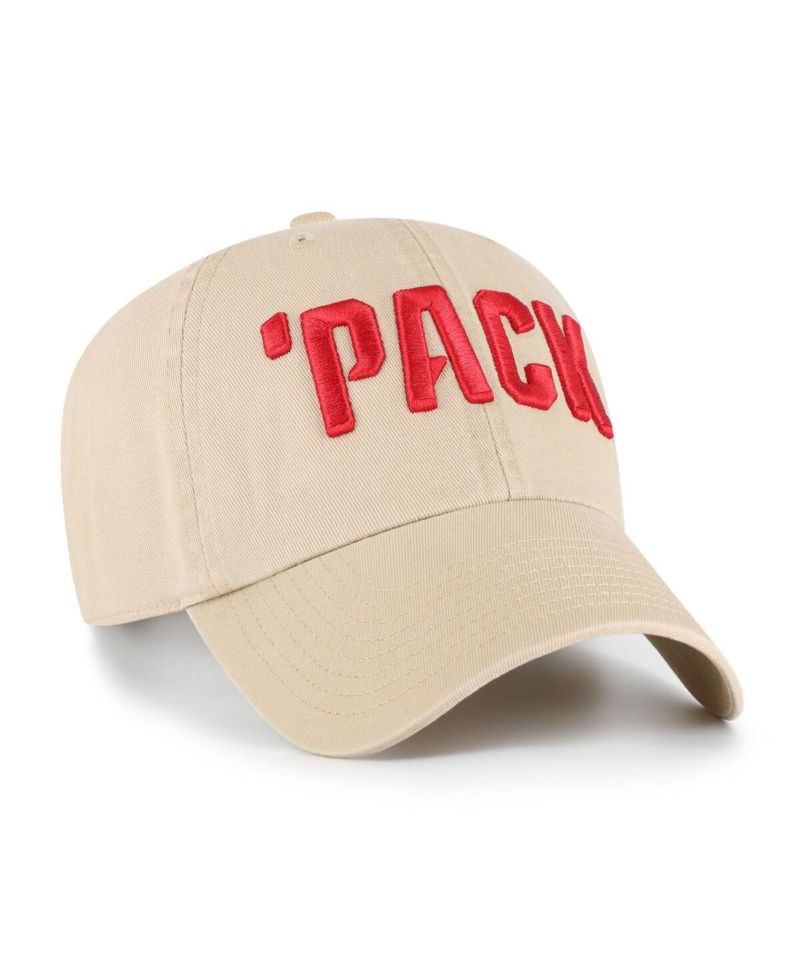 Men's Khaki NC State Wolfpack Clean Up Adjustable Hat