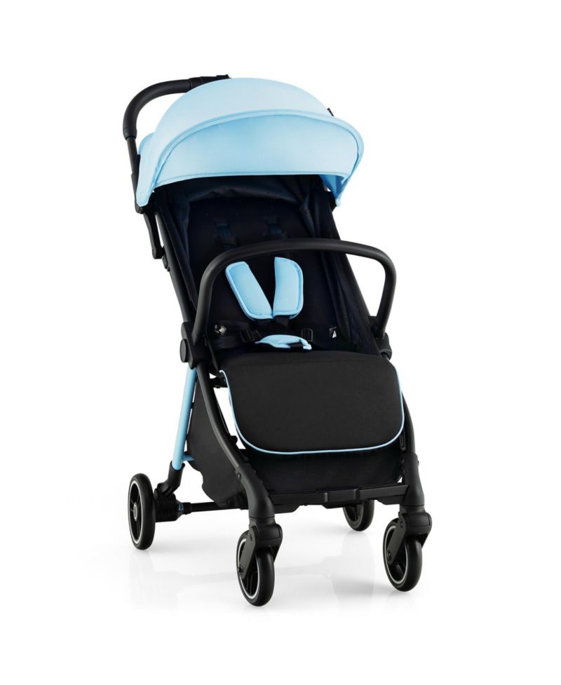 Portable Baby Stroller One-Hand Fold Pushchair W/ Aluminum Frame