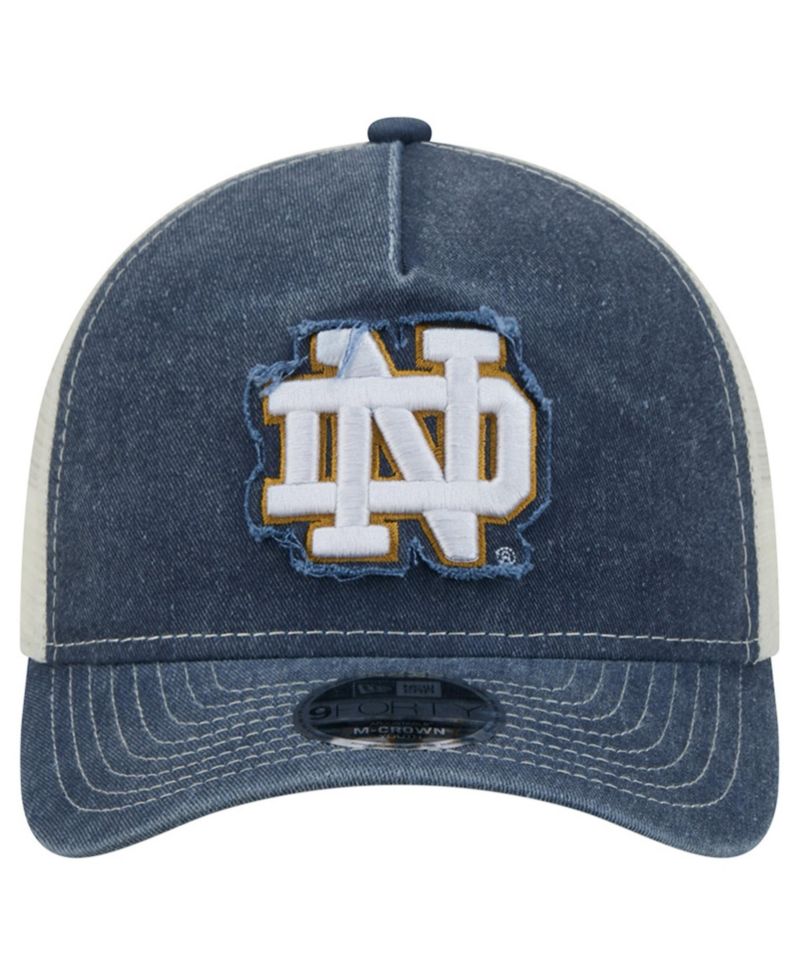 Big Boys and Girls Navy Notre Dame Fighting Irish Retro A-Frame Adjustable Trucker Hat
