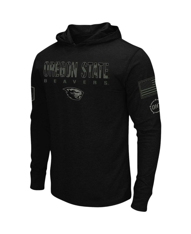 Men's Black Oregon State Beavers OHT Military-Inspired Appreciation Hoodie Long Sleeve T-shirt