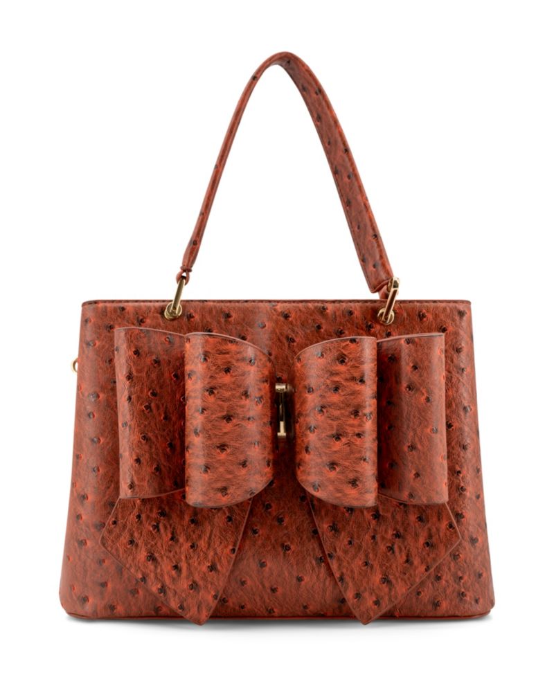 Remi Embossed Bow Medium Satchel Handbag