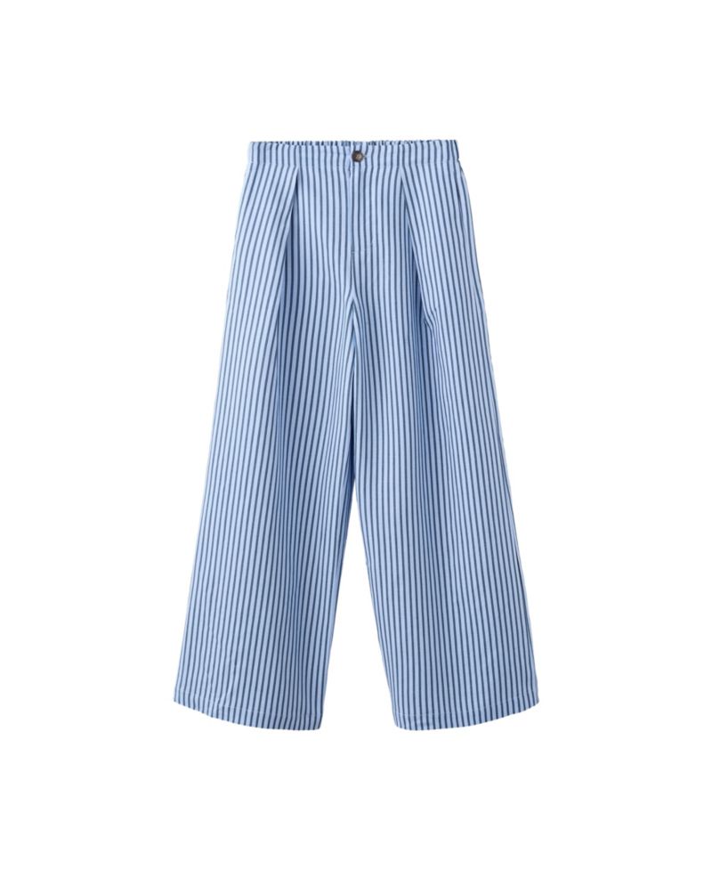 Women's Striped Flowy Wide-Leg Pleated Pants
