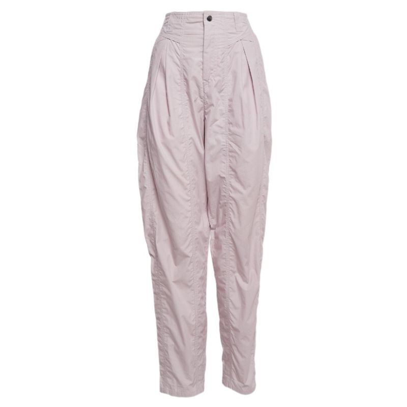 Women's Light Purple Cotton Pleated Trousers