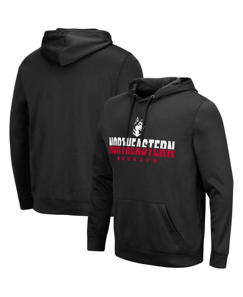Men's Black Northeastern Huskies Lantern Pullover Hoodie