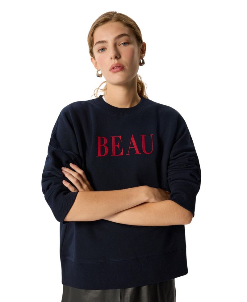 Women's Beau Cotton Oversized Crewneck Sweatshirt