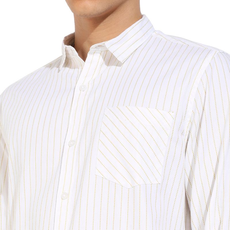Men's White Chalk Striped Shirt
