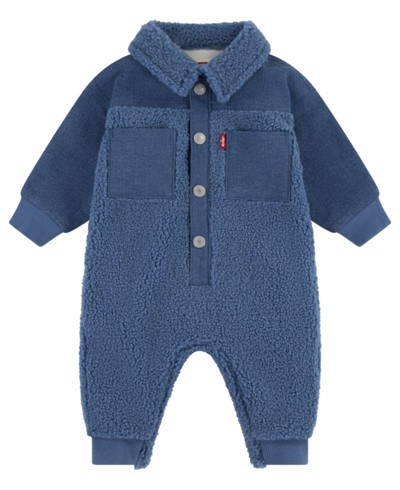 Baby Boys Denim Sherpa Coverall