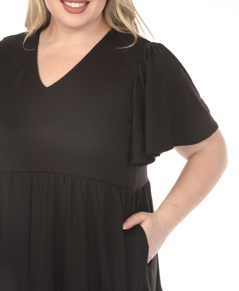 Plus Size V-Neck Short-Sleeve Dress