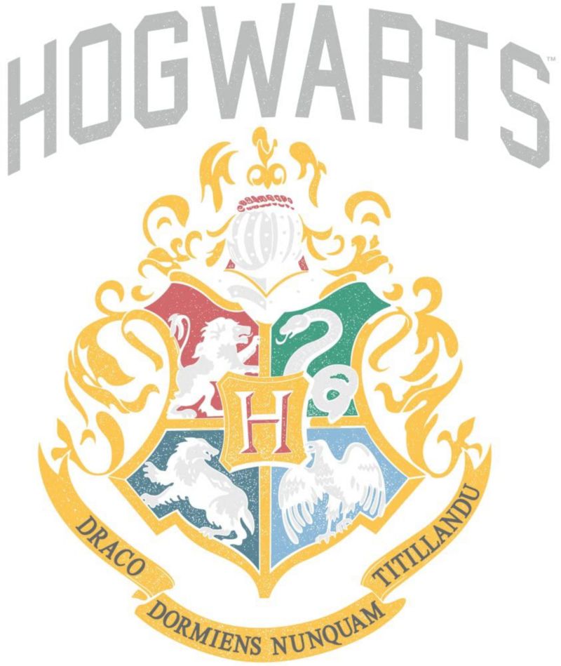 Men's Hogwarts Crest Charcoal Heather T-shirt-Small