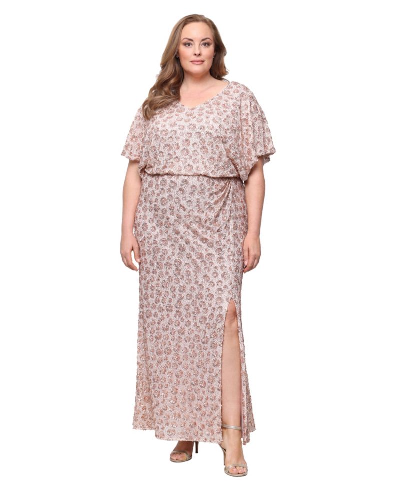 Plus Sequin Blouson Dress
