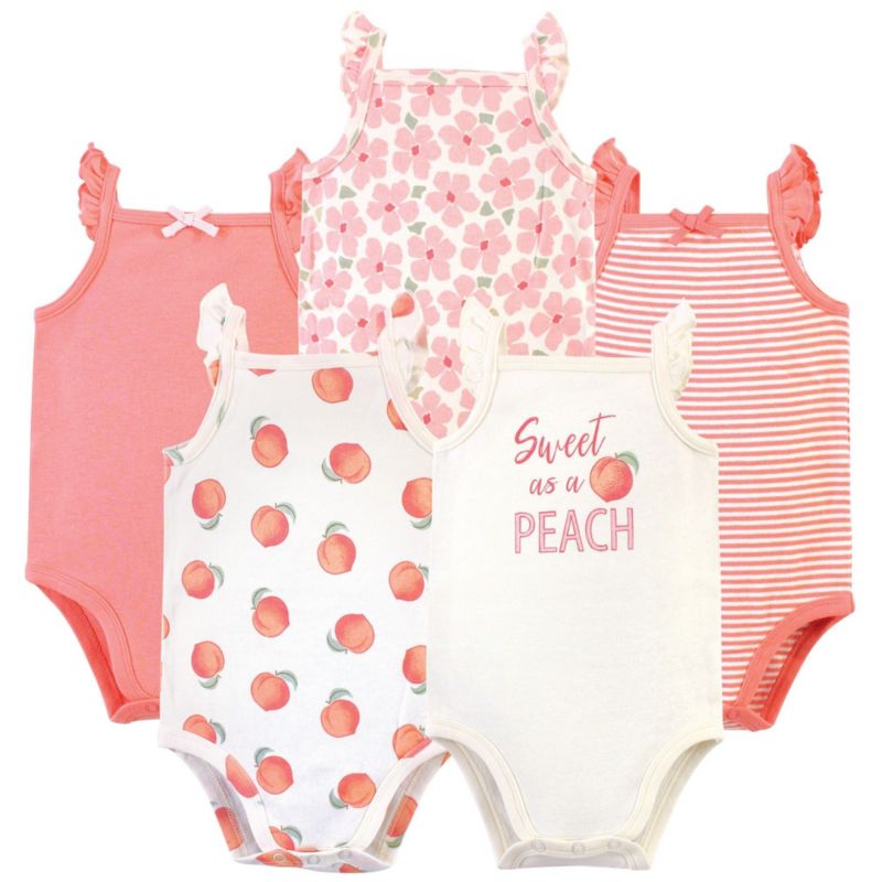 Baby Girls 5Pk Natural Sleeveless Bodysuits