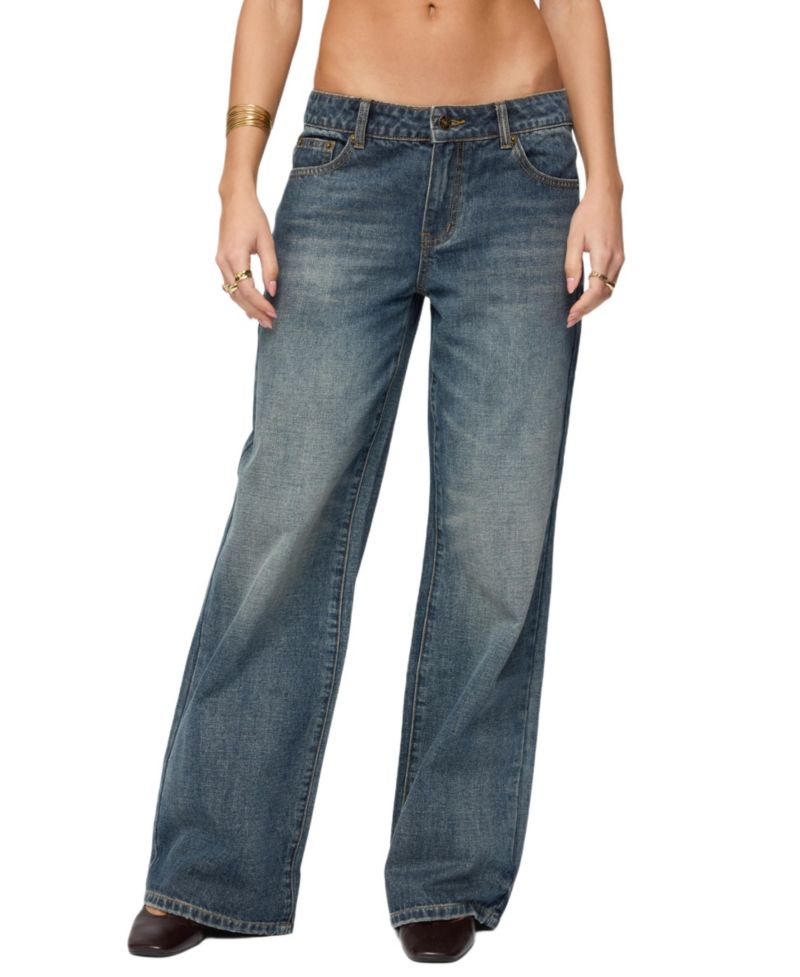 Women's Della Waist Scarf Low Rise Baggy Jeans