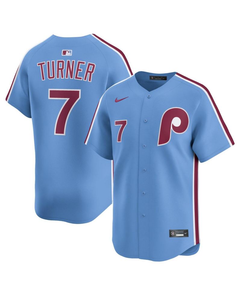 Men's Trea Turner Light Blue Philadelphia Phillies Alternate Limited Player Jersey