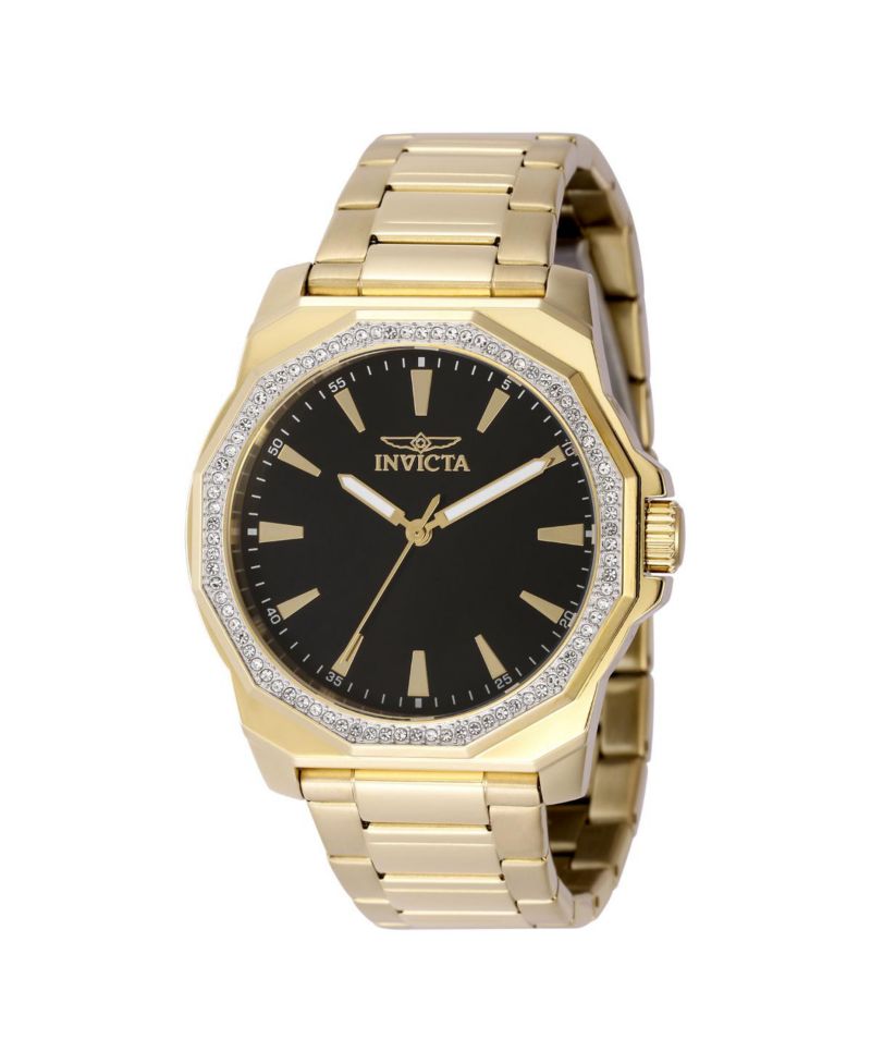 Men's 49107 Speedway Quartz 3 Hand Black Dial Watch