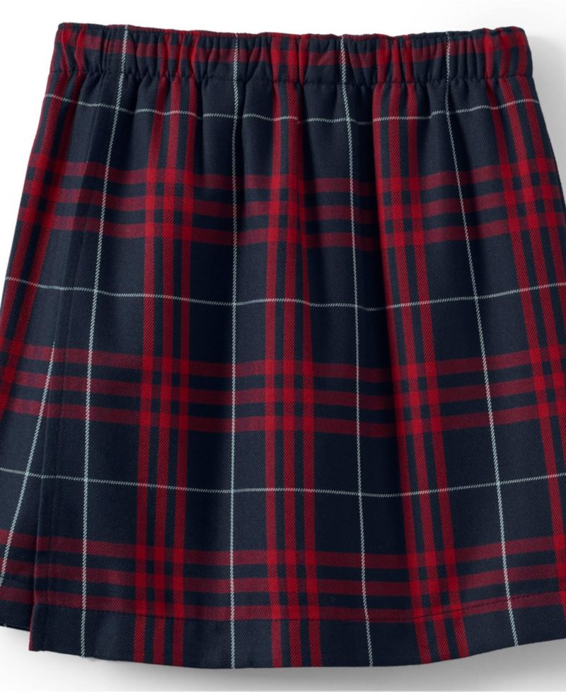 Big Girls Plaid A Line Tab Skort Top of Knee