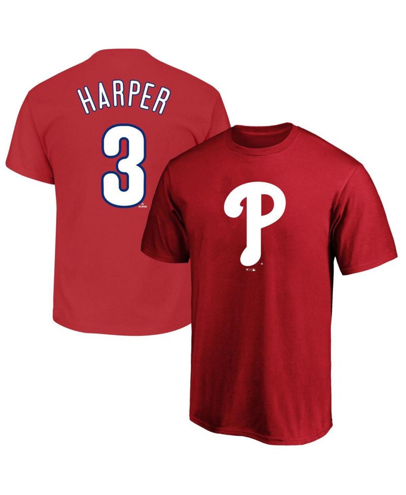 Men's Bryce Harper Red Philadelphia Phillies Big & Tall Name & Number T-Shirt