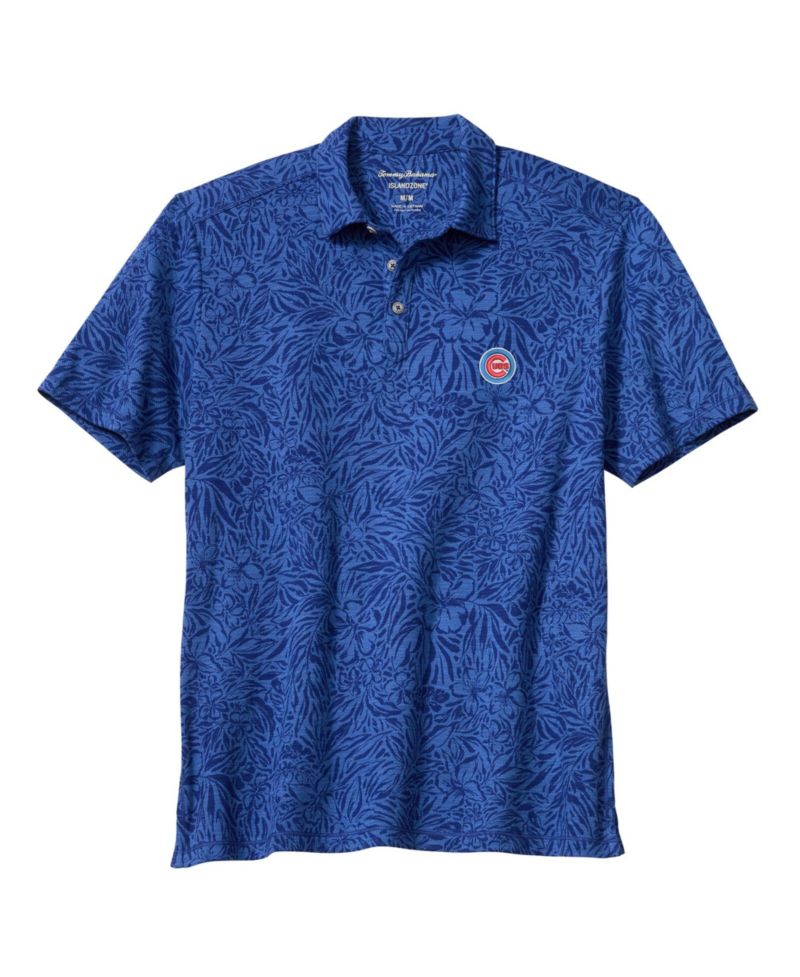 Men's Royal Chicago Cubs Wild Hibiscus Tri-Blend IslandZone Polo